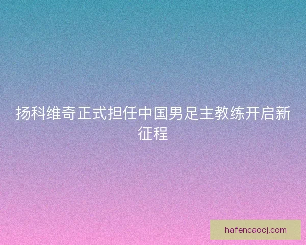 扬科维奇正式担任中国男足主教练开启新征程